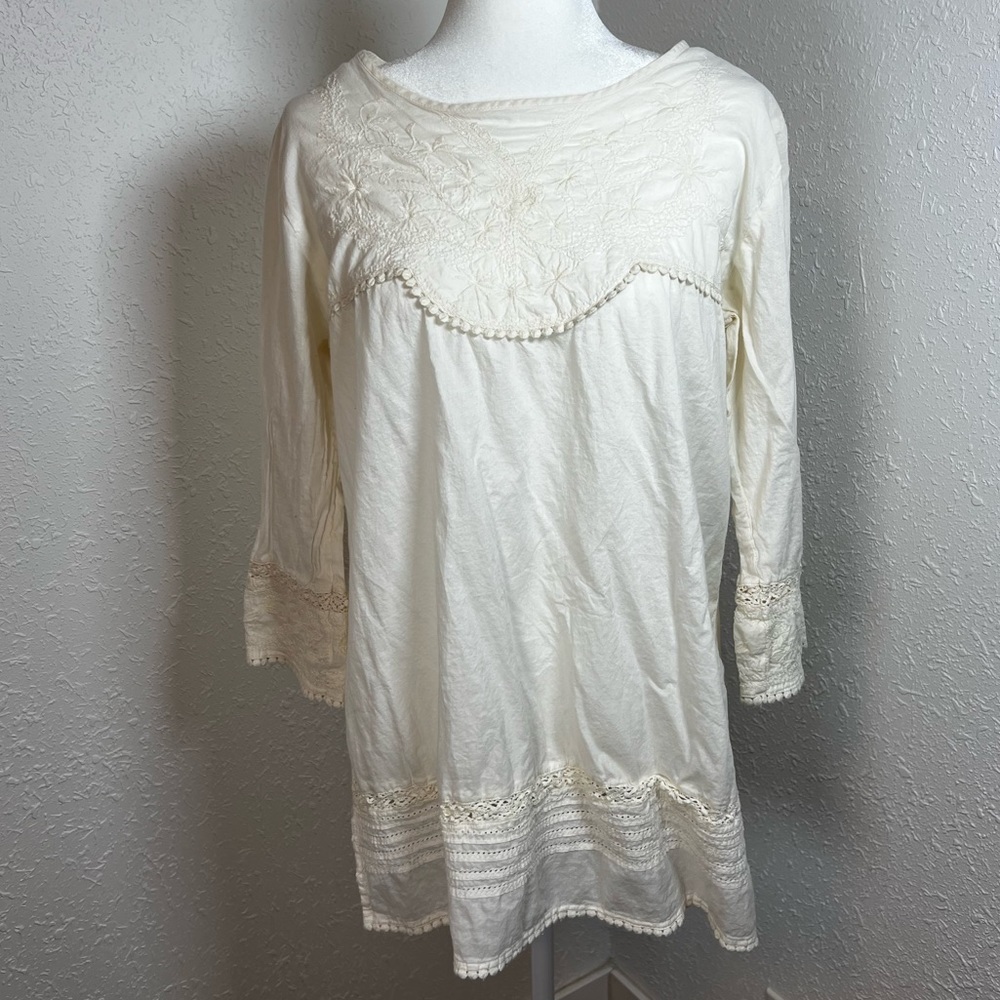 Krazy Kat Embroidered Tunic Length Blouse
